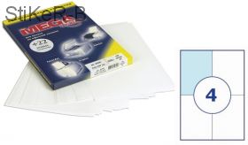 73566 Этикетки самоклеящиеся MEGA LABEL 105х148 мм / 4 шт. на листе А 4 (100 листов в пачке)