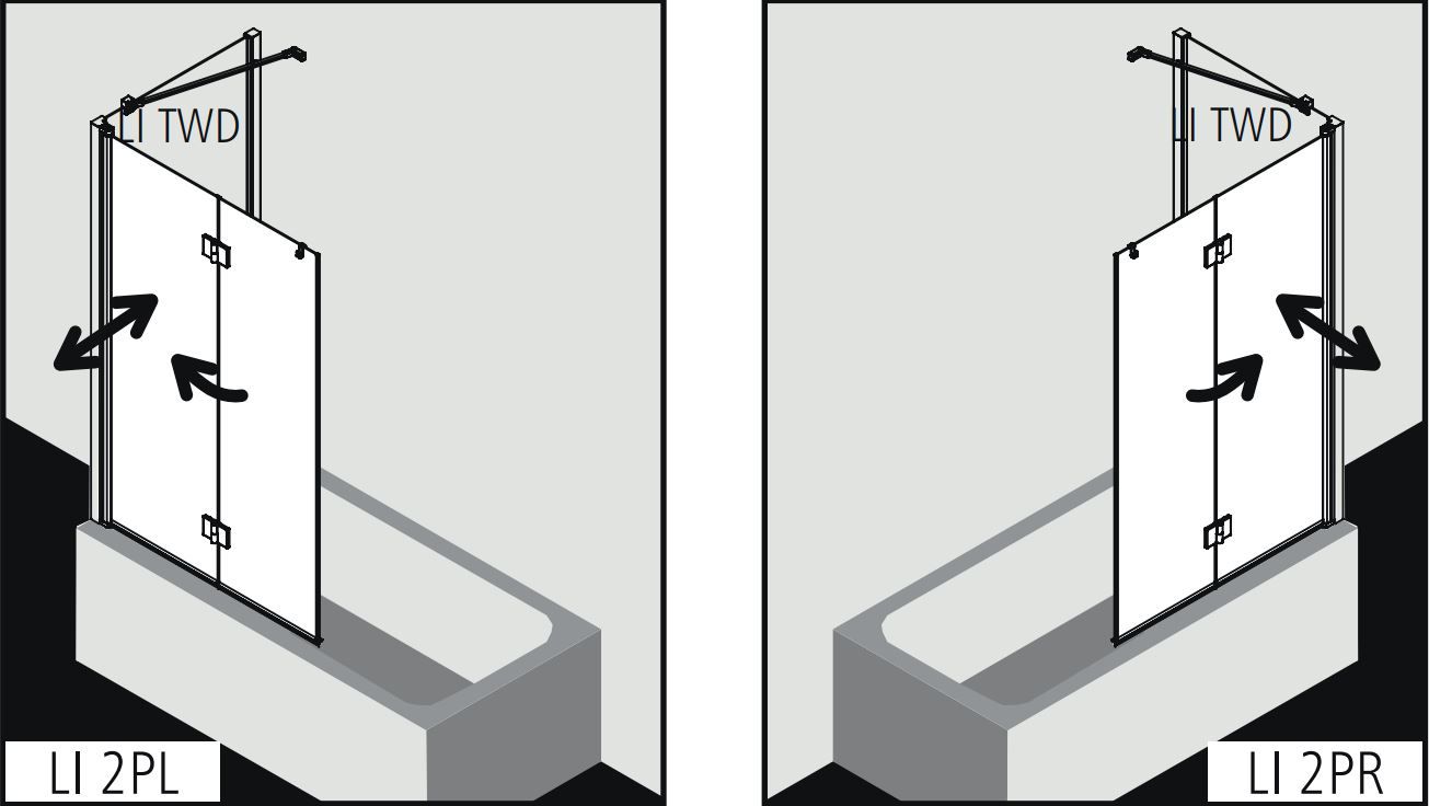 Душевая шторка для ванной Kermi Liga LI 2PR/L схема 2