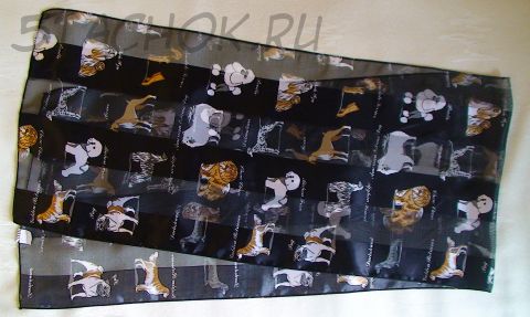 Шарф "Породы собак" черный