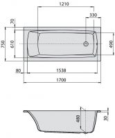 Ванна Hoesch LARGO 170x75 3707 схема 2