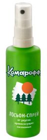 КОМАРОФФ  ЛОСЬОН - СПРЕЙ  ОТ  УКУСОВ  КРОВОСОСУЩИХ  НАСЕКОМЫХ  100 МЛ.