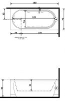 Гидромассажная ванна с экраном Gruppo Treesse Cristina 150x70 V633 схема 2 Гидромассажная ванна с экраном Gruppo Treesse Cristina 150x70 V633 схема 2