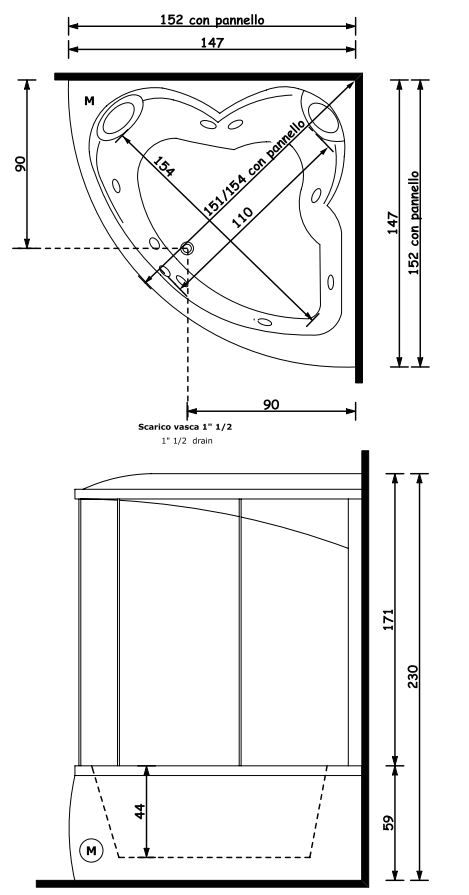 Комбинированный душевой бокс с ванной Gruppo Treesse Dafne Box 150x150 V724 + B5242 ФОТО