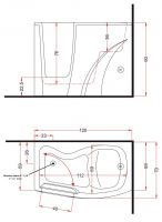 Комбинированная ванна Gruppo Treesse Gen-y 120x70 V341 схема 2