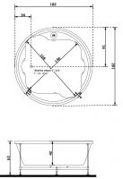 Акриловая гидромассажная ванна Gruppo Treesse Perla 182x182 V669 схема 2