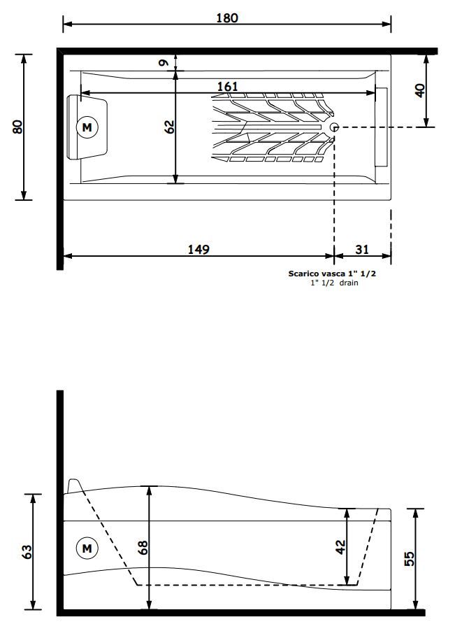 Гидромассажная ванна Gruppo Treesse Spider 180x80 V808 ФОТО