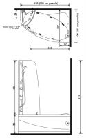 Стеклянная ванна Gruppo Treesse Syria Box 153x103 V655 + B655A схема 1