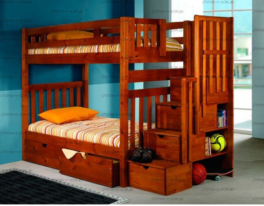 Кровать двухъярусная Артек №Д (с высокими верхними бортиками)