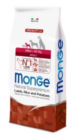 Monge Dog Speciality Mini корм для взрослых собак мелких пород ягненок с рисом и картофелем 7,5 кг