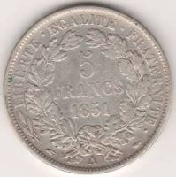 5 франков 1851 г. Франция