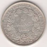 5 франков 1851 г. Франция
