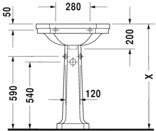 Раковина Duravit 1930 60х41 043860 схема 3