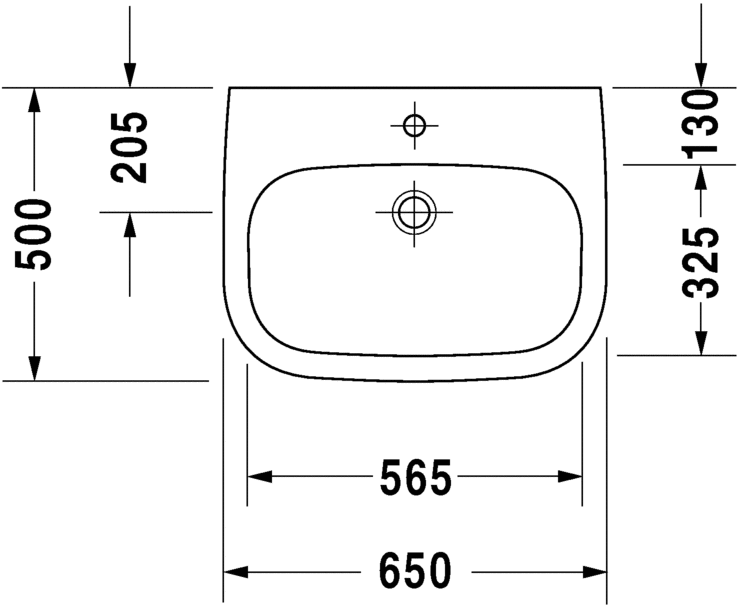 Навесная раковина Duravit D-Code 65х50 см 231165 ФОТО