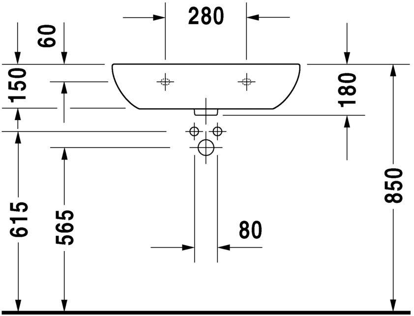 Навесная раковина Duravit D-Code 65х50 см 231165 ФОТО