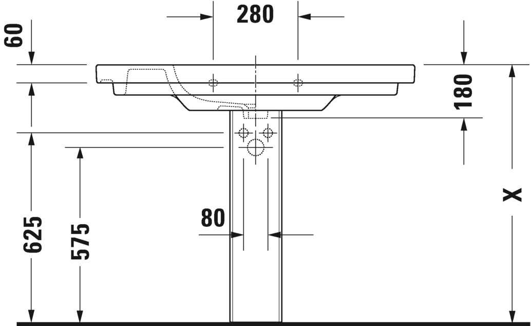 Раковина Duravit D-Code 105х48 034210 схема 3