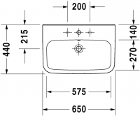 Раковина Duravit DuraStyle 65х44 231965 схема 3