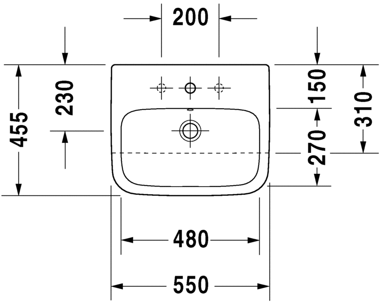 Раковина Duravit DuraStyle полувстраиваемая 55х45,5 037555 ФОТО