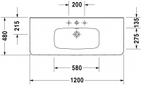 Раковина Duravit DuraStyle 120х48 232012 схема 3