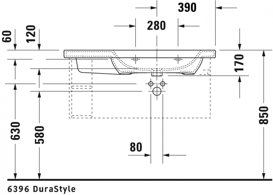 Раковина Duravit DuraStyle асимметричная 100х48 232610 ФОТО