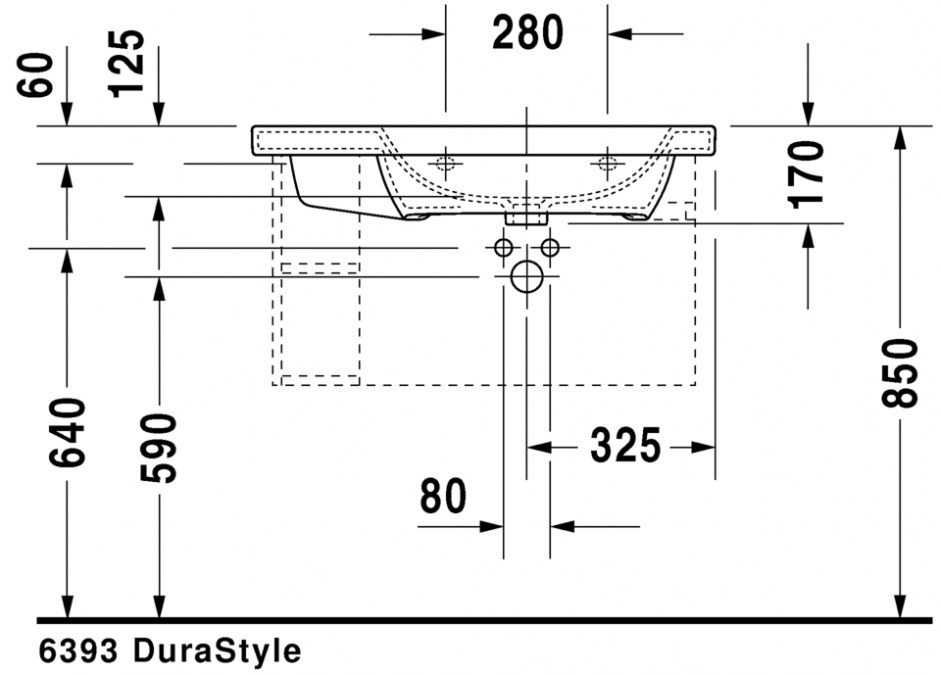 Раковина Duravit DuraStyle асимметричная 80х48 232680 ФОТО