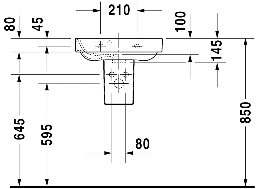 Раковина Duravit Happy D.2 50х36 070950 схема 2