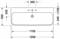 Раковина Duravit Happy D.2 120х50,5 231812 схема 2