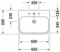 Раковина Duravit Happy D.2 65х50,5 231865 схема 1