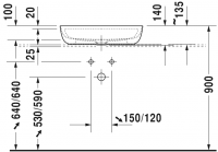 Раковина Duravit Luv шлифованная 60х40 038060 схема 2