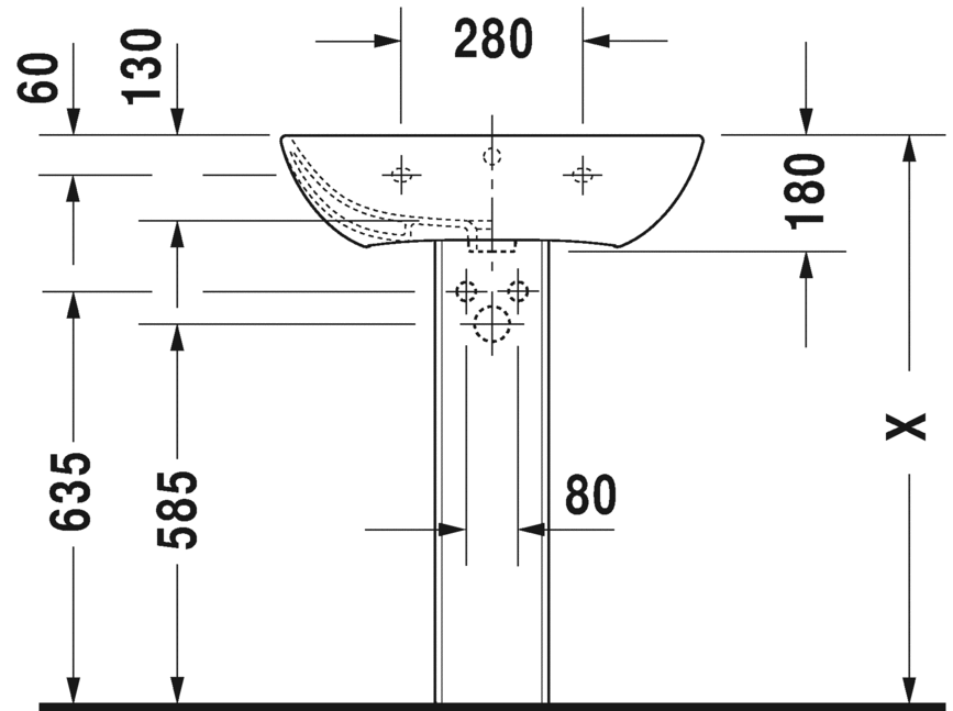 Раковина Duravit ME by Starck 65х49 233565 схема 2