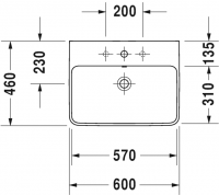 Раковина Duravit ME by Starck 60х46 233560 схема 1