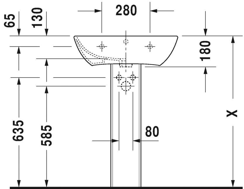 Раковина Duravit ME by Starck 60х46 233560 схема 2