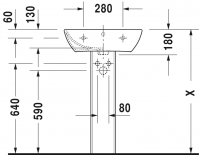 Раковина Duravit ME by Starck 55х44 233555 схема 2