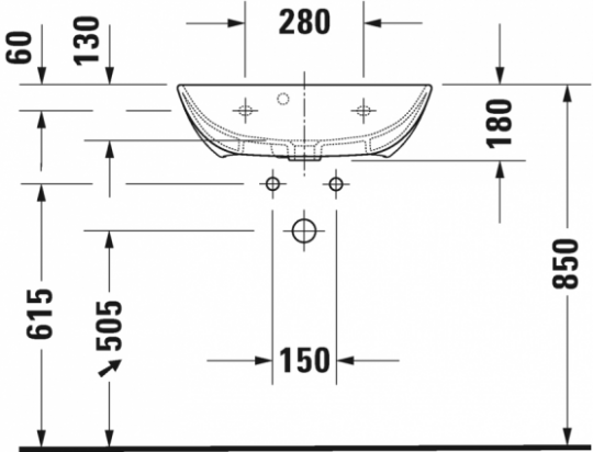 Раковина Duravit ME by Starck 60х40 234360 схема 2