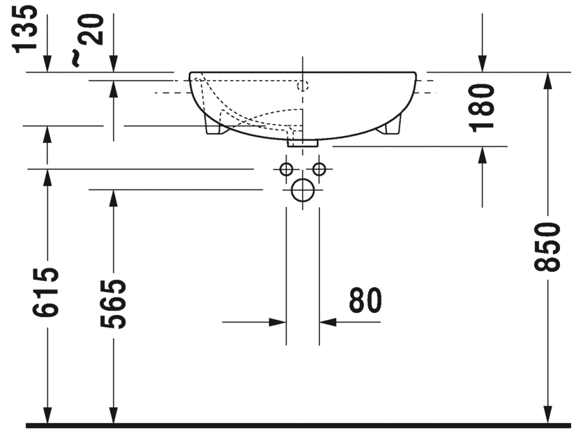 Раковина Duravit ME by Starck полувстраиваемая 55х45,5 037855 ФОТО