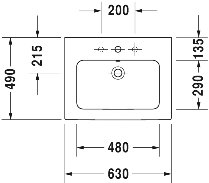 Раковина Duravit ME by Starck 63х49 233663 схема 1