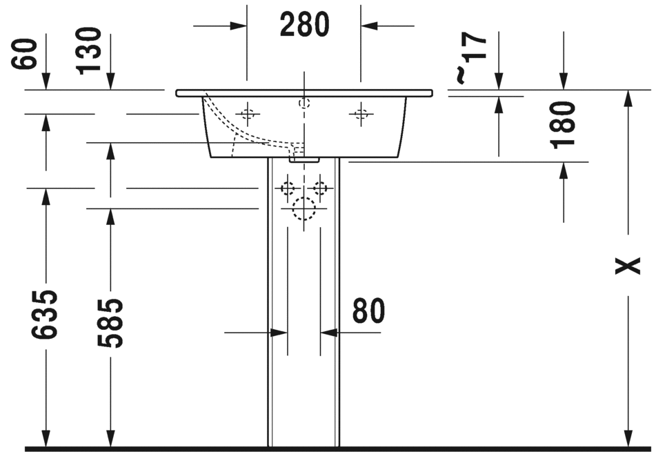 Раковина Duravit ME by Starck 63х49 233663 схема 3