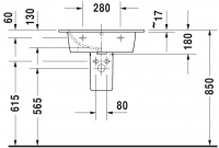 Раковина Duravit ME by Starck 63х49 233663 схема 4