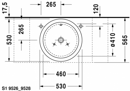 Раковина Duravit Starck 1 53х53 044753 схема 7