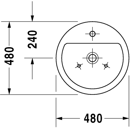 Раковина Duravit Starck 1 48х48 044648 схема 1