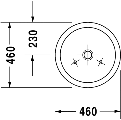 Раковина Duravit Starck 1 46х46 044546 схема 1