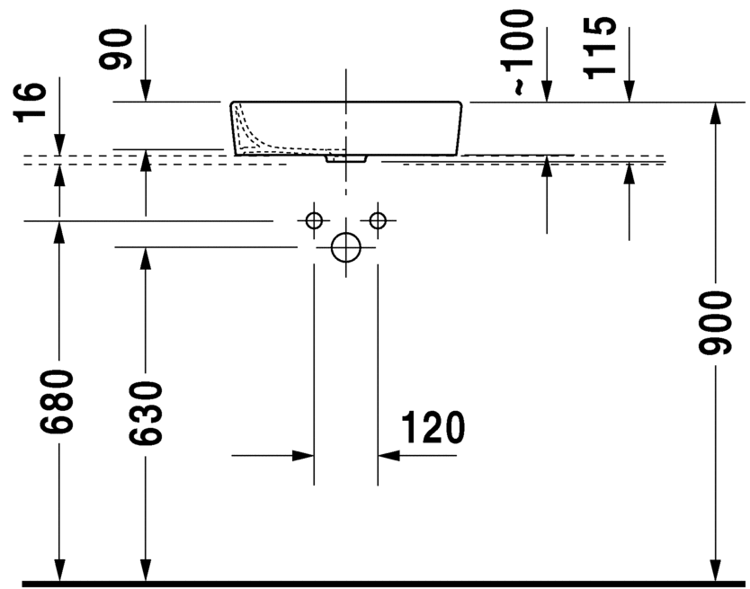 Раковина Duravit Starck 2 43,5х39,5 232144 схема 2