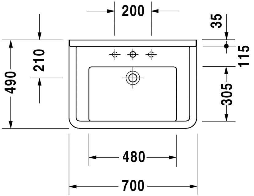 Раковина Duravit Starck 3 70х49 030470 ФОТО