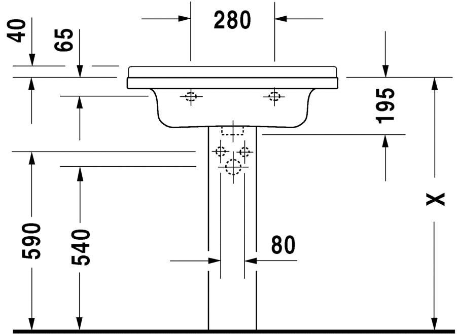 Раковина Duravit Starck 3 70х49 030470 схема 3