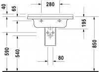 Раковина Duravit Starck 3 70х49 030470 схема 4