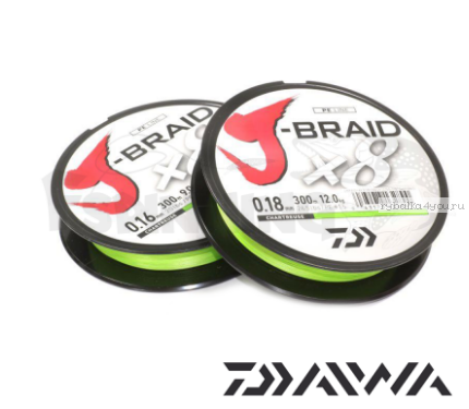 Шнур плетеный Daiwa J-Braid PE X8 150м /цвет: chartreuse