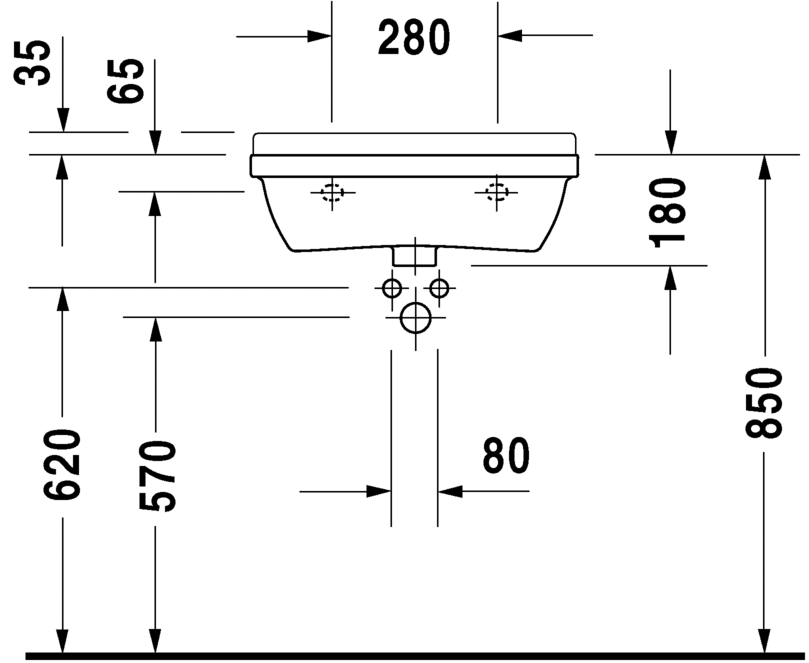 Раковина Duravit Starck 3 55х37 030155 ФОТО