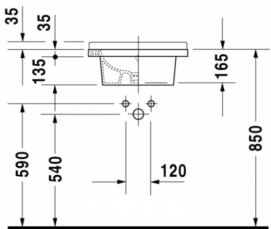 Раковина Duravit Starck 3 48х46,5 030348 схема 4