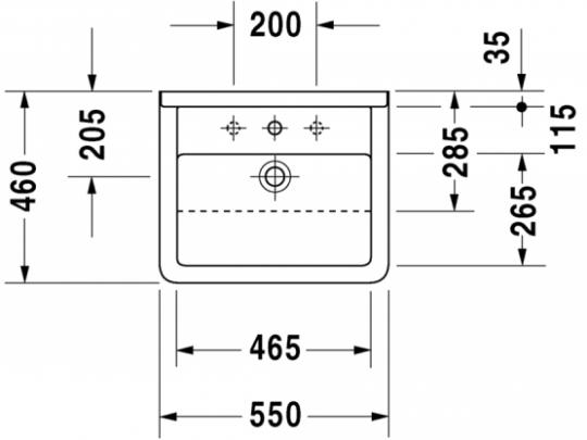 Раковина Duravit Starck 3 полувстраиваемая 55х46 031055 ФОТО