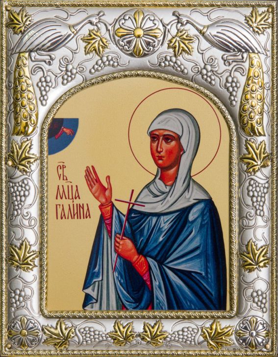 Серебряная икона Галина Коринфская (14*18 см, гальванопластика, Россия-Италия)
