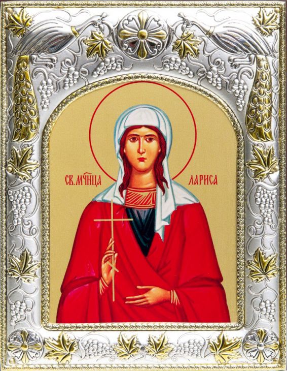 Серебряная икона Лариса Готфская  (14*18 см, гальванопластика, Россия-Италия)